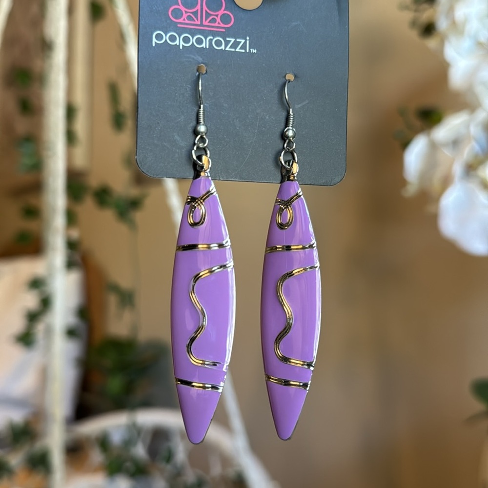 Paparazzi Purple/Silver Earrings